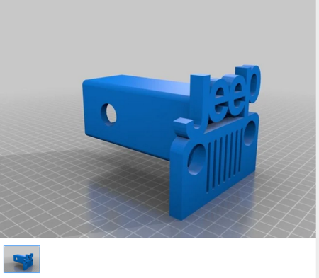 Modelo 3d de Jeep logotipo de enganche de la cubierta para impresoras 3d