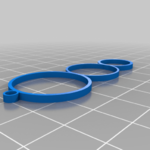  Triple ringed earring   3d model for 3d printers