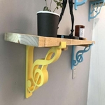  Music notes shelf brackets with pallet wood  3d model for 3d printers