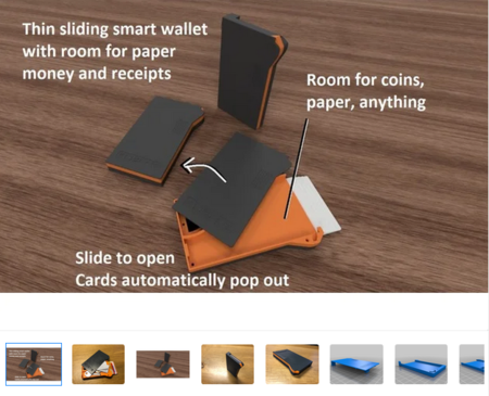 Smart Wallet - Deslizante en 3D impreso cartera