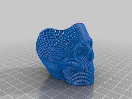  Wireframe skull pencil holder (for the love of dog)  3d model for 3d printers