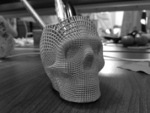  Wireframe skull pencil holder (for the love of dog)  3d model for 3d printers