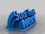  Sweeping 2-line name plate (text)  3d model for 3d printers