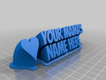  Sweeping 2-line name plate (text)  3d model for 3d printers