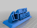  Sweeping 2-line name plate (text)  3d model for 3d printers