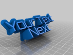  Sweeping 2-line name plate (text)  3d model for 3d printers