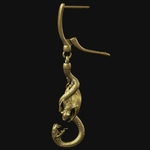  Snake attack. earrings pendant with english clasp.  3d model for 3d printers