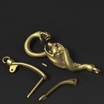  Snake attack. earrings pendant with english clasp.  3d model for 3d printers