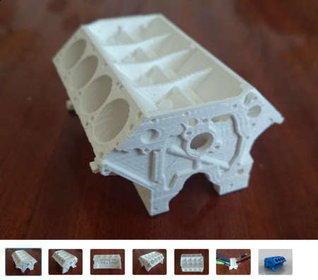 Modelo 3d de Motor v8 para impresoras 3d