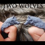  Two wolves - set of rings  3d model for 3d printers