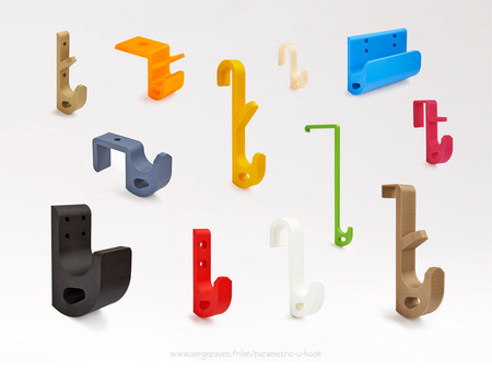  Customizable u-hook  3d model for 3d printers