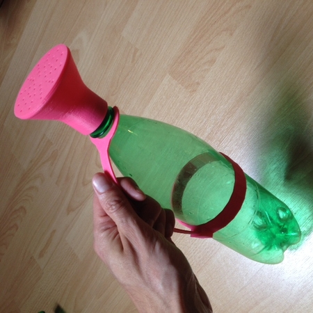 Plastic bottle watering can