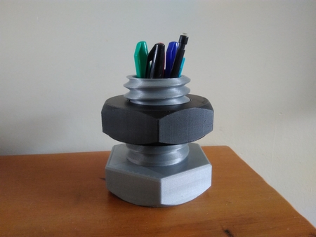  Nut and bolt pen pencil holder  3d model for 3d printers