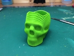  Wireframe skull pencil holder (for the love of dog)  3d model for 3d printers