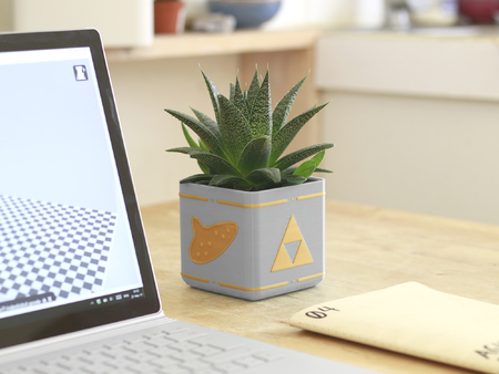  Zelda planter - single / dual extrusion minimal planter  3d model for 3d printers