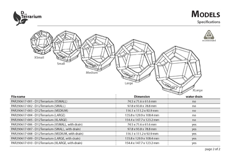 Modelo 3d de D12 terrario para impresoras 3d