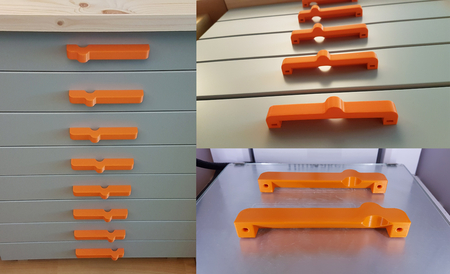  Set of 8 handles  3d model for 3d printers