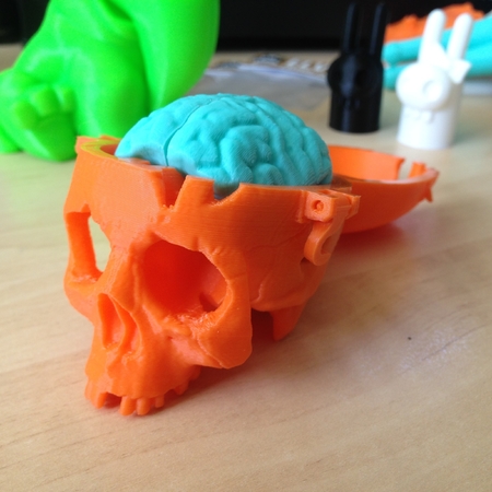  Boneheads: skull box w/ brain - via 3dkitbash.com  3d model for 3d printers