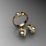 Modelo 3d de Esess-conjunto de anillo y pendiente para impresoras 3d