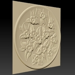  Decorative carved flower plate_briarena8185@gmail.com  3d model for 3d printers