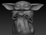 Modelo 3d de Bebé yoda de la copa para impresoras 3d