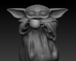 Modelo 3d de Bebé yoda de la copa para impresoras 3d