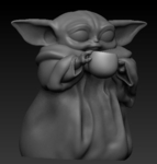 Modelo 3d de Bebé yoda de la copa para impresoras 3d