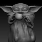 Modelo 3d de Bebé yoda de la copa para impresoras 3d