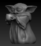 Modelo 3d de Bebé yoda de la copa para impresoras 3d