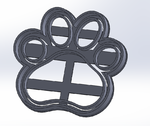  Paw print cookie cutter  3d model for 3d printers