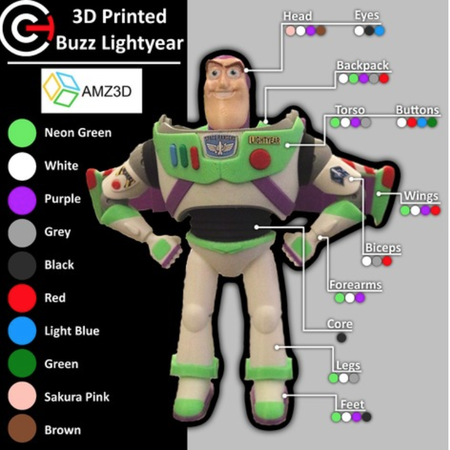  Buzz lightyear - multi color print  3d model for 3d printers