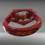 Modelo 3d de Batman vs superman anillo para impresoras 3d