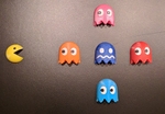  Tiny 3d pacman fridge magnets  3d model for 3d printers