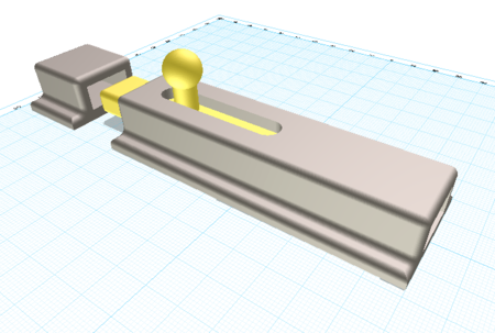 Sliding bolt lock (single print)