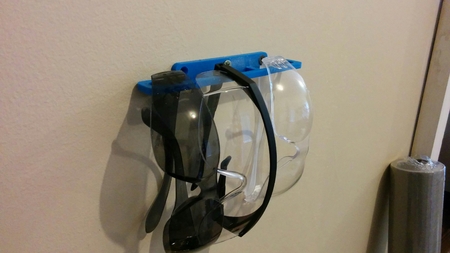  Safety glasses holder - wall-mount  3d model for 3d printers