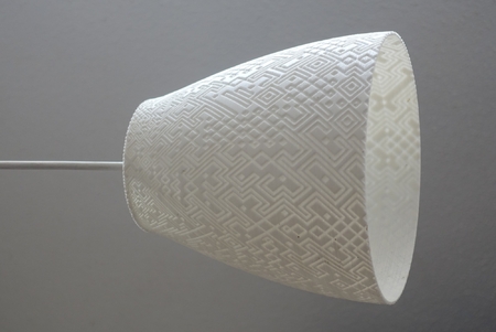 Lampshade with semi random geometric patterns