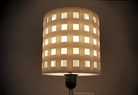 3D-printable lampshade for standard light fixture (concentric perforated shading walls)