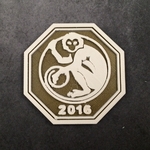  2016 year of the monkey medallion  3d model for 3d printers