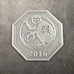  2016 year of the monkey medallion  3d model for 3d printers