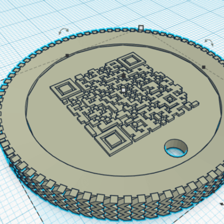 Modelo 3d de Perro colgante con cÓdigo qr para impresoras 3d