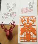  Christmas reindeer kit card  3d model for 3d printers
