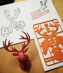  Christmas reindeer kit card  3d model for 3d printers