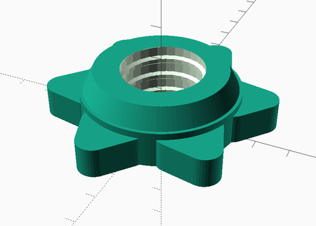 Modelo 3d de La estrella de la tuerca / empuñadura de la mancuerna para impresoras 3d