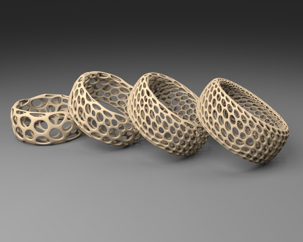 3D printed jewelry elements made of Windform GT material