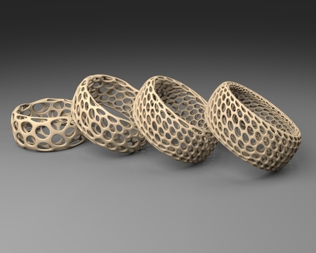 Modelo 3d de Pulsera de voronoi estilo para impresoras 3d