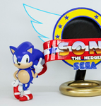  Sonic the hedgehog! (with logo)  3d model for 3d printers