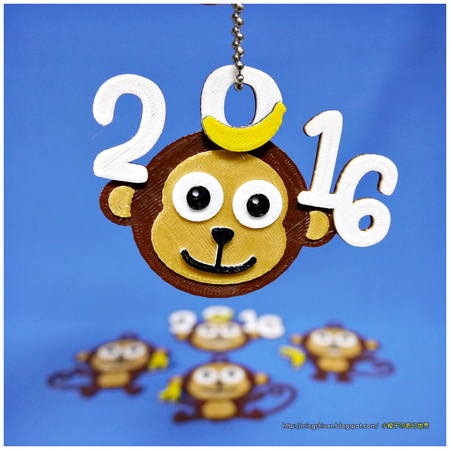 2016 HAPPY CHINESE NEW YEAR-YEAR OF The MONKEY Keychain / Magnets