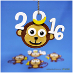 Modelo 3d de 2016 feliz aÑo nuevo chino-aÑo del mono llavero / imanes  para impresoras 3d