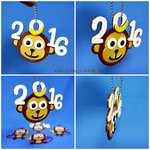  2016 happy chinese new year-year of the monkey keychain / magnets   3d model for 3d printers