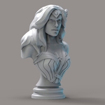 Modelo 3d de Wonderwoman busto para impresoras 3d